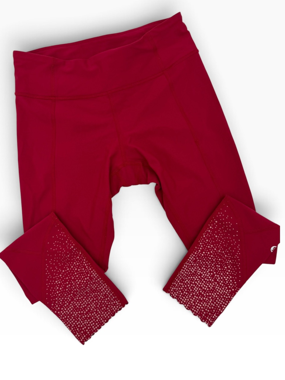 lululemon Tight Stuff Reflective Tights Size 6 Burgundy Scalloped Hem